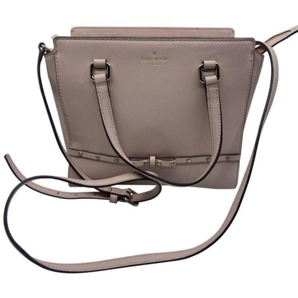 kate spade Handbags - Kate Spade Unique Studded Bow Pink Leather Cross Body Bag